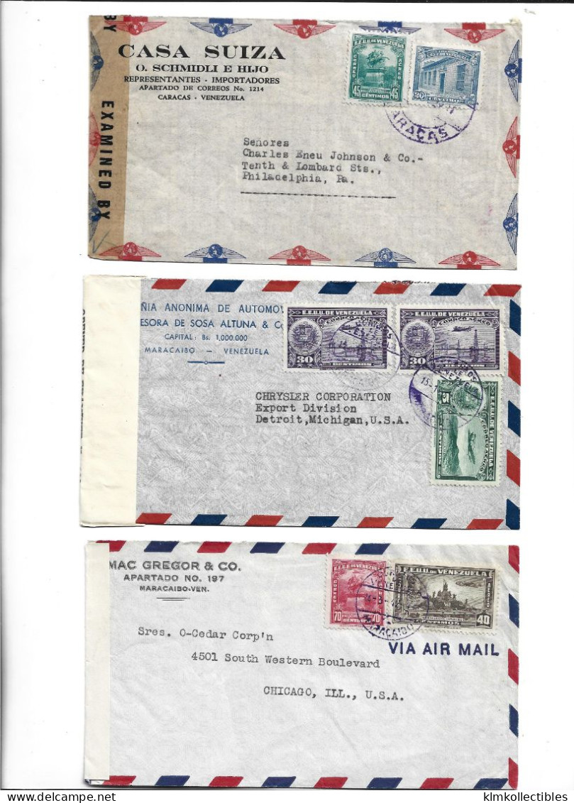 VENEZUELA - POSTAL HISTORY LOT - CENSORED - Venezuela