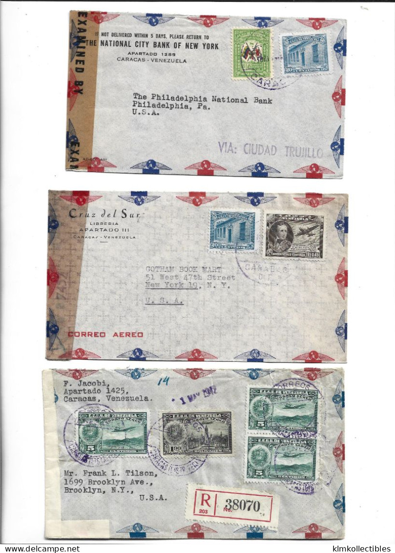 VENEZUELA - POSTAL HISTORY LOT - CENSORED - Venezuela