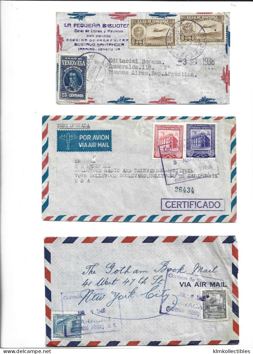 VENEZUELA - POSTAL HISTORY LOT 6 COVERS - AIRMAIL - Venezuela