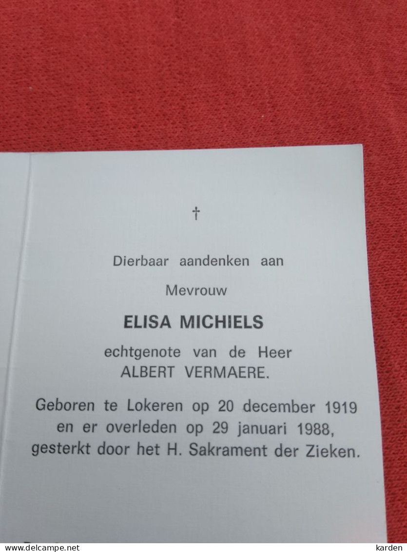 Doodsprentje Elisa Michiels / Lokeren 20/12/1919 - 29/1/1988 ( Albert Vermaere ) - Religion &  Esoterik