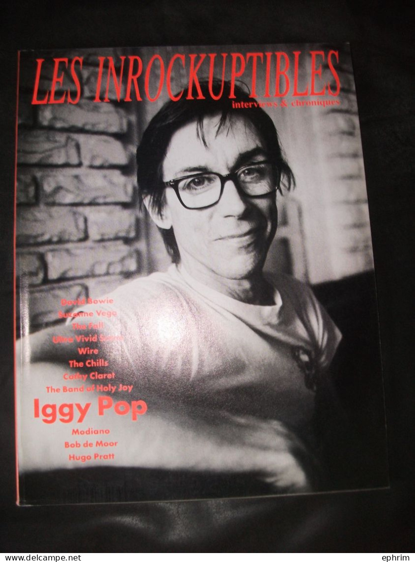 Les Inrockuptibles N°23 Iggy Pop David Bowie The Fall Wire Modiano Hugo Pratt The Chills Suzanne Vega Magazine 1990 - Muziek