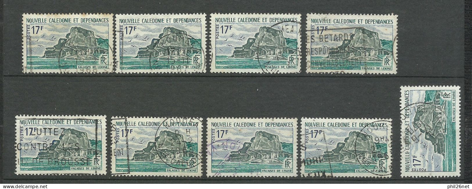 Nouvelle Calédonie Poste N° 336  Falaises De Lékine  9 Exemplaires Oblitérés    B/TB          Voir Scans    Soldé ! ! ! - Used Stamps