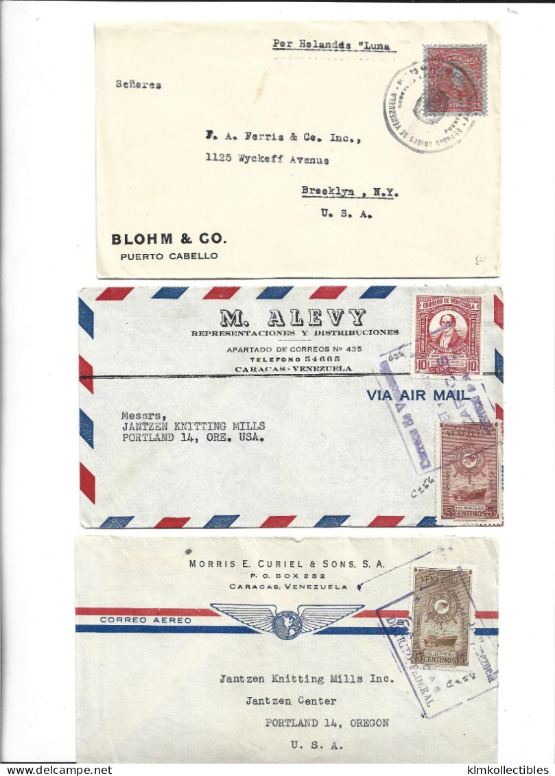 VENEZUELA - POSTAL HISTORY LOT 6 COVERS - AIRMAIL CENSORED - Venezuela