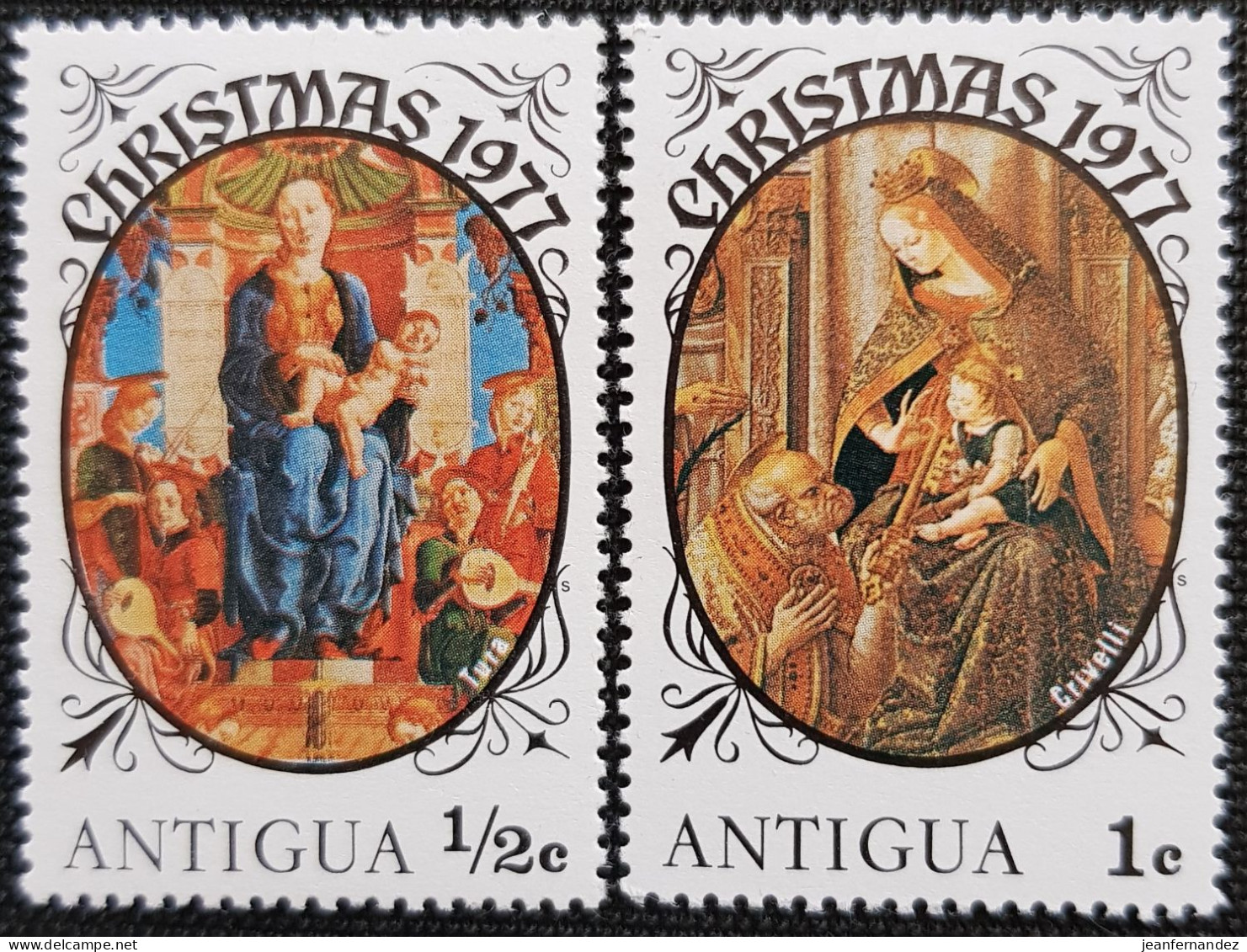 Antigua 1977 Christmas  Stampworld N° 484 Et 485 - Antigua Y Barbuda (1981-...)