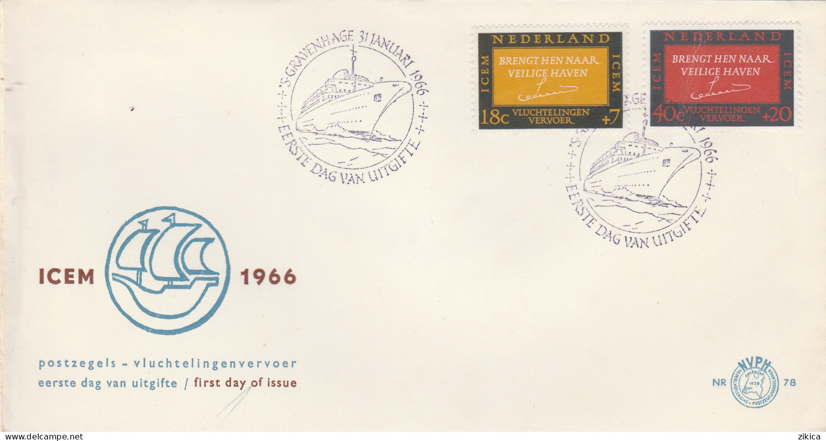 Netherlands Cover 1966 - ICEM,ships Motive - Lettres & Documents