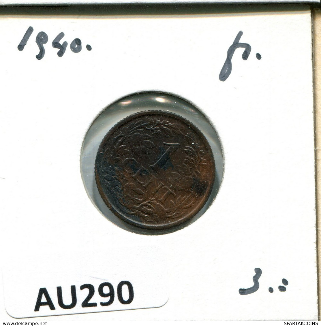 1 CENT 1940 NIEDERLANDE NETHERLANDS Münze #AU290.D.A - 1 Cent