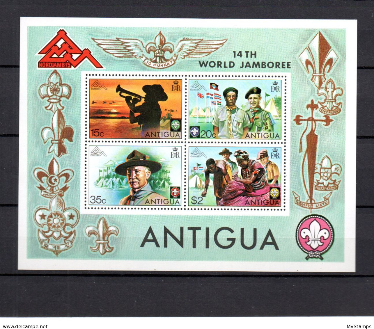 Antigua-Barbuda 1975 Block 21 Pfadfinder/Jamboree Postfrisch/MNH - Antigua Y Barbuda (1981-...)