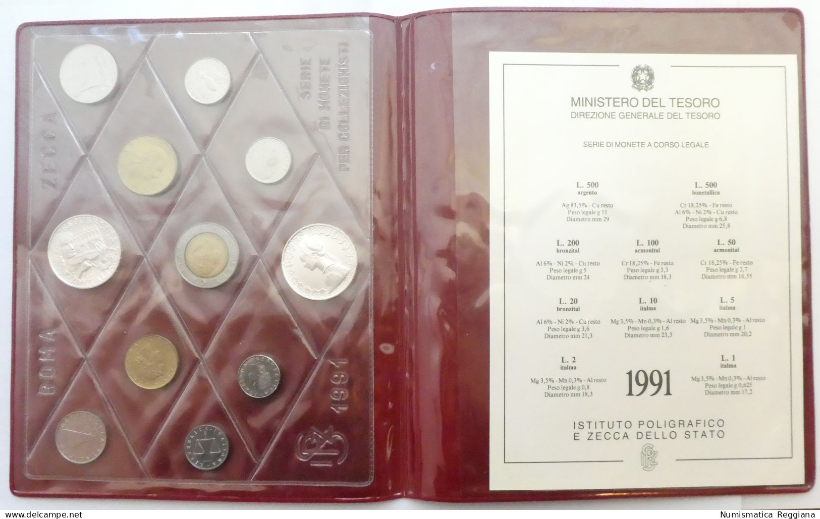 Repubblica Italiana - Serie Divisionale 1991 FDC Originale Zecca 11 Valori - Mint Sets & Proof Sets