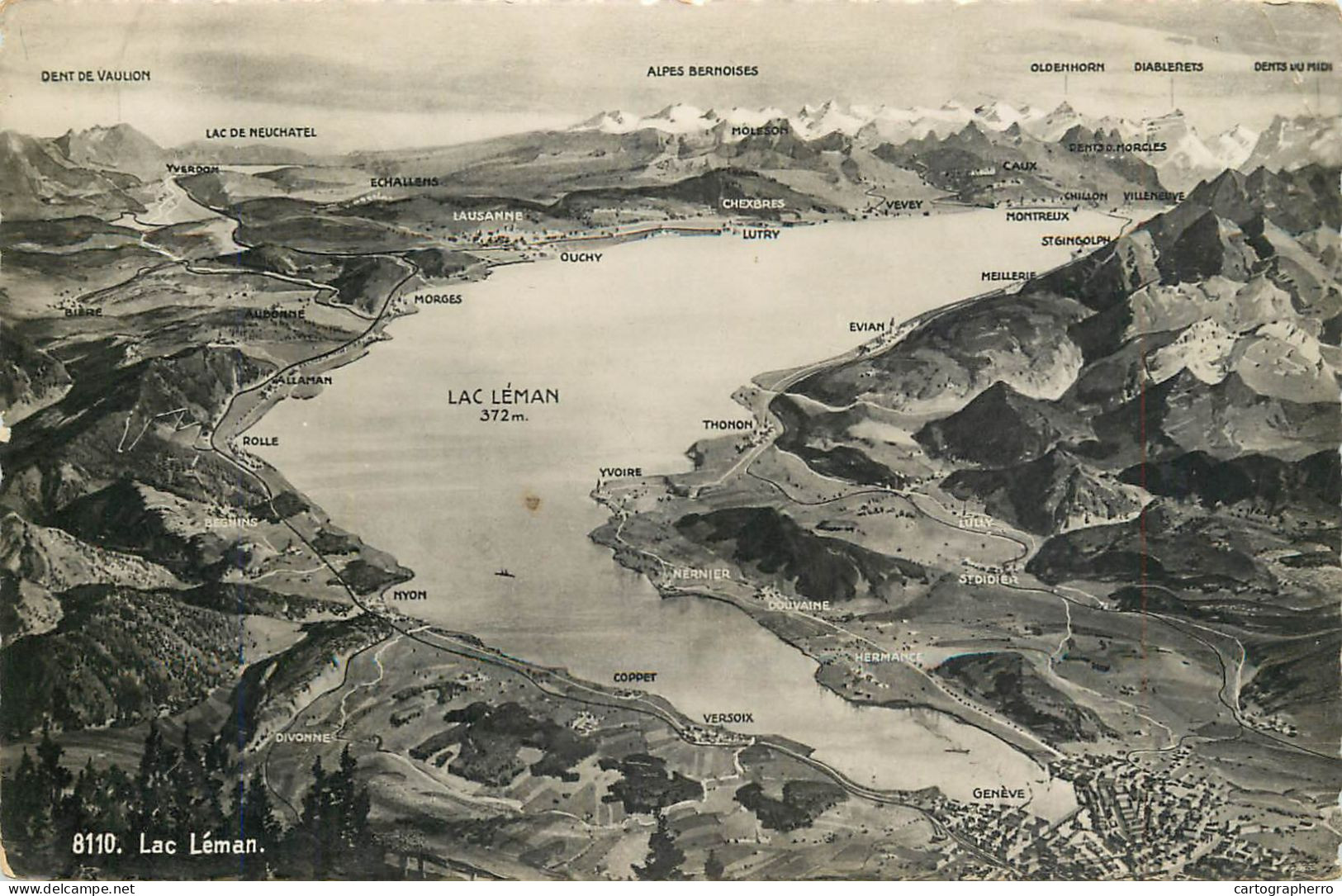 Switzerland Lac Leman Region Map - Carte Geografiche