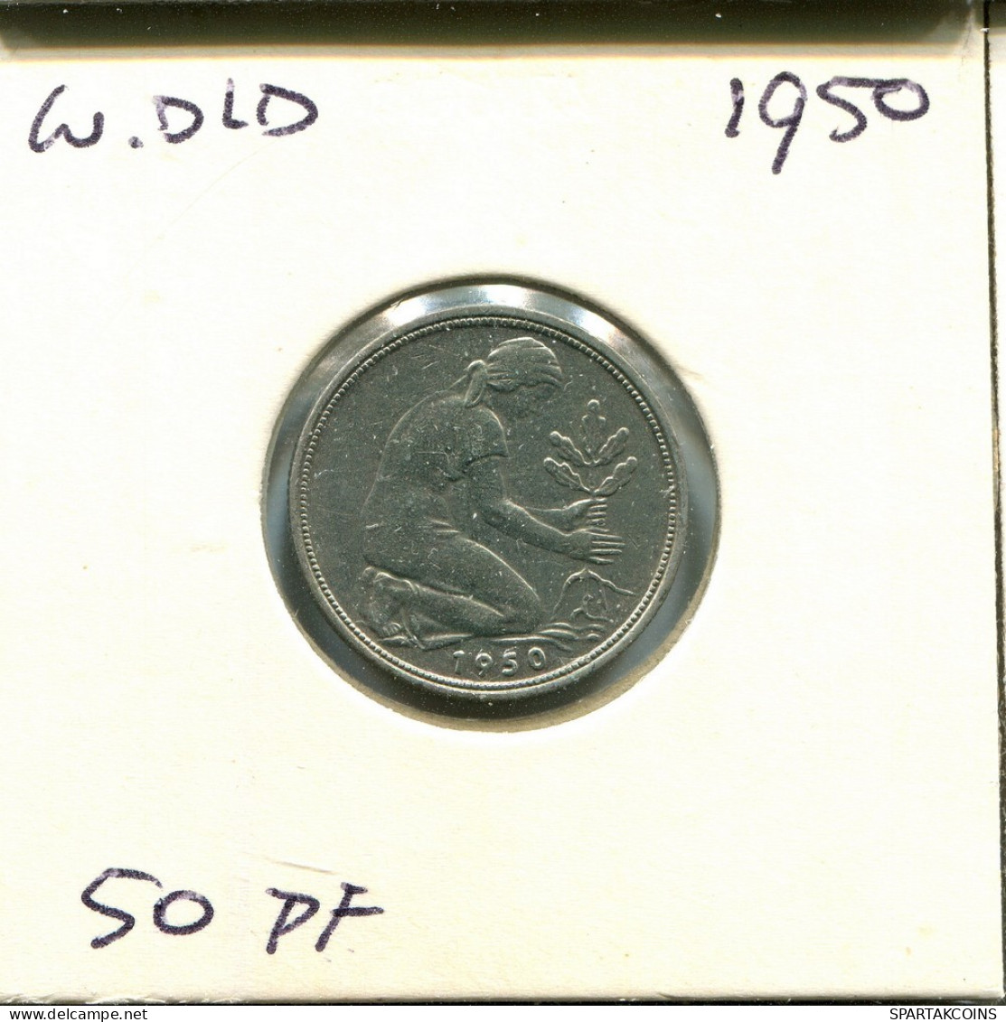 50 PFENNIG 1950 J BRD ALEMANIA Moneda GERMANY #AU734.E.A - 50 Pfennig