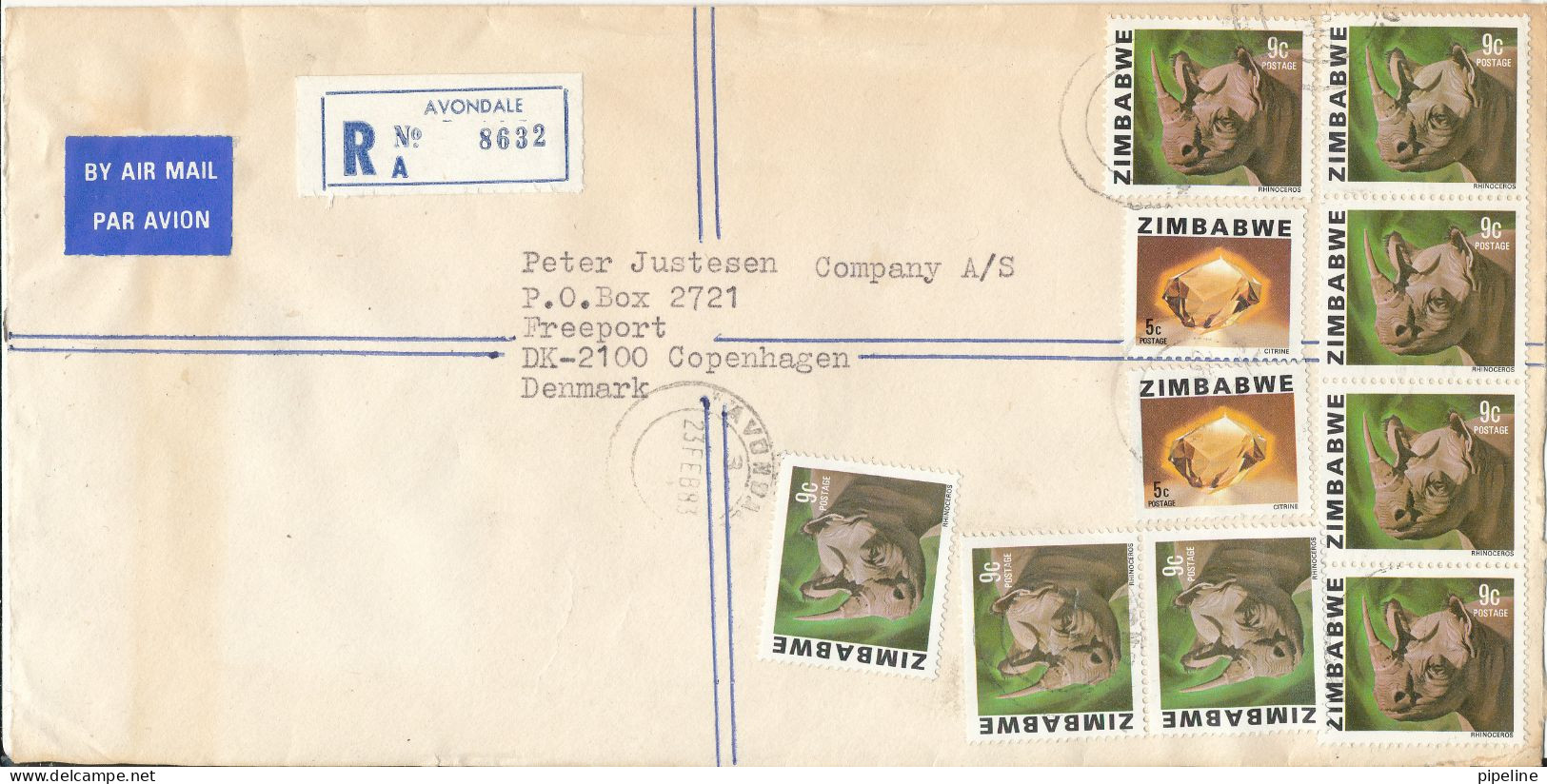 Zimbabwe Registered Cover Sent Air Mail To Denmark 23-2-1983 Topic Stamps - Zimbabwe (1980-...)