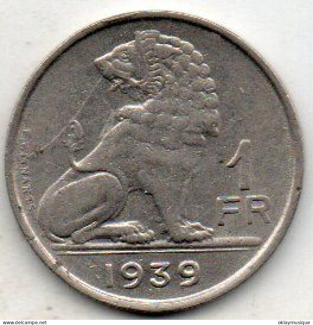 Belgique 1 Franc 1939 - 1 Frank