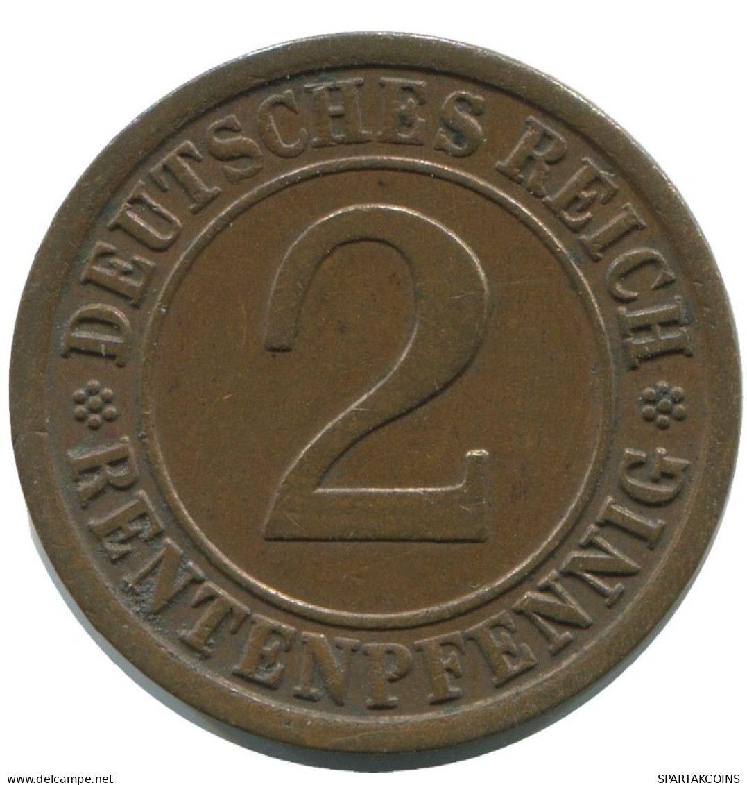 2 RENTENPFENNIG 1923 A DEUTSCHLAND Münze GERMANY #AD487.9.D.A - 2 Rentenpfennig & 2 Reichspfennig
