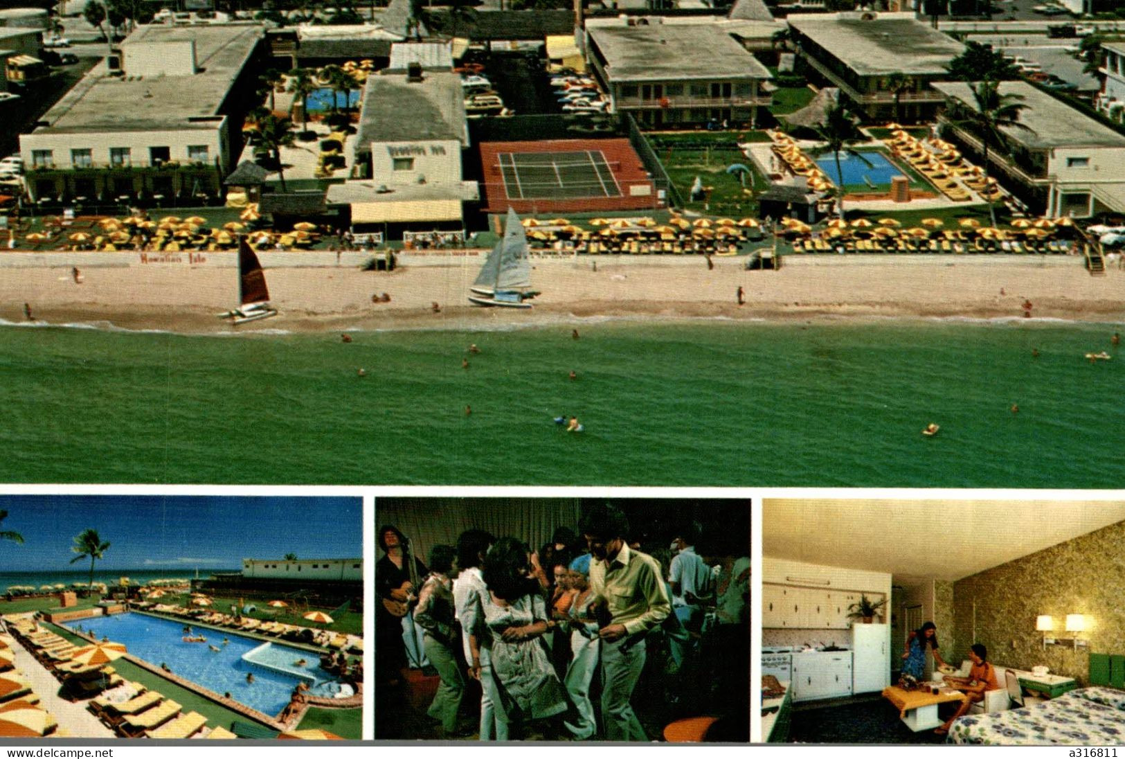 Etats Unis United States Of America FL Florida " Miami Beach " Hawaiian Isle Resort Motel On The Ocean - Miami Beach