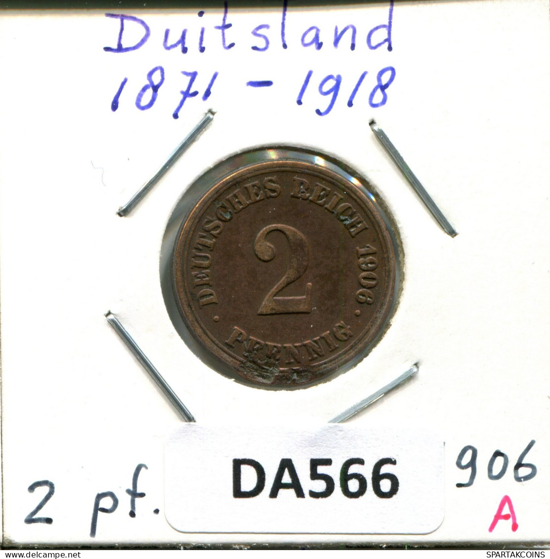 2 PFENNIG 1906 A DEUTSCHLAND Münze GERMANY #DA566.2.D.A - 2 Pfennig