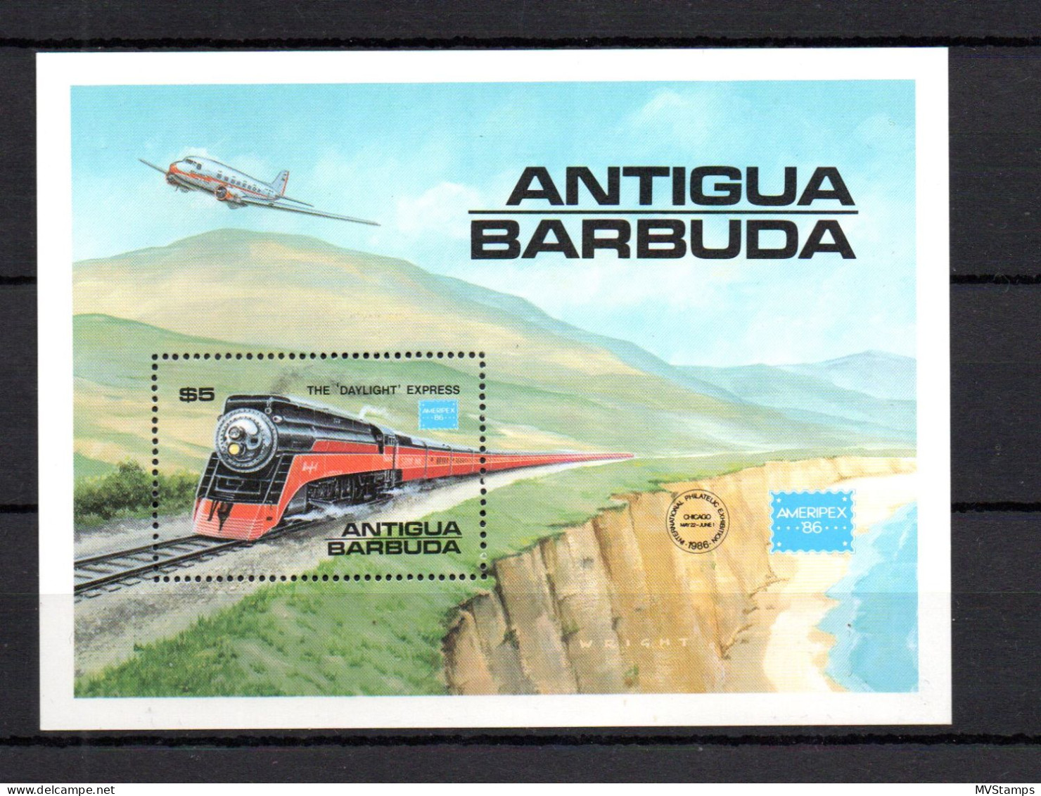 Antigua & Barbuda 1986 Sheet Trains/Railroad/Eisenbahn Stamps (Michel Bl.110) MNH - Antigua Y Barbuda (1981-...)