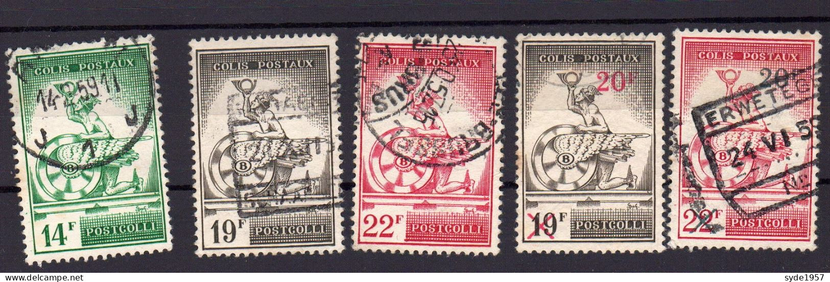 Belgique Chemin De Fer 1957-1959 COB CF361 à  CF365, 5 Timbres Oblitérés, - Oblitérés