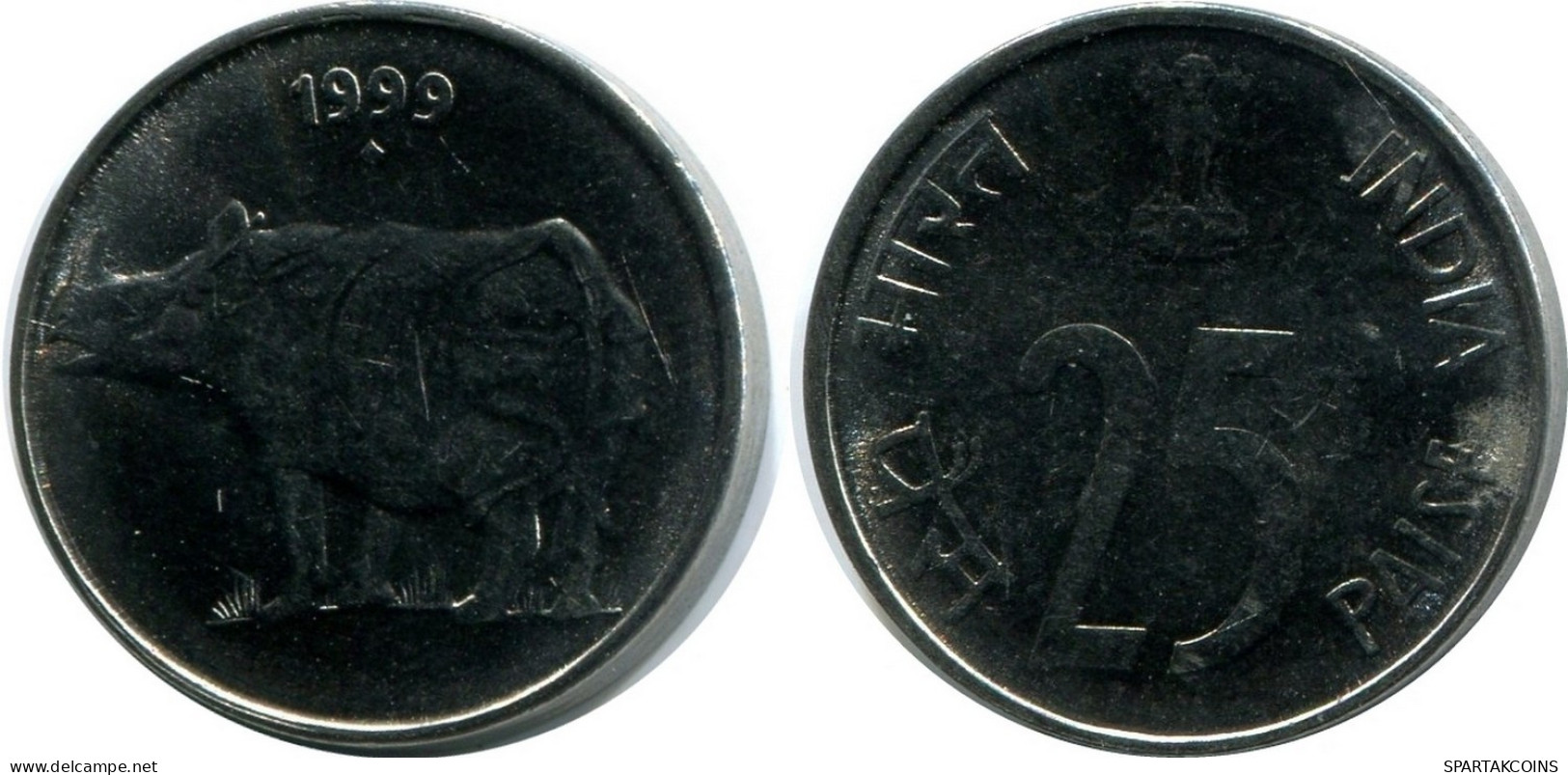 25 PAISE 1999 INDIA UNC Coin #M10091.U.A - Inde