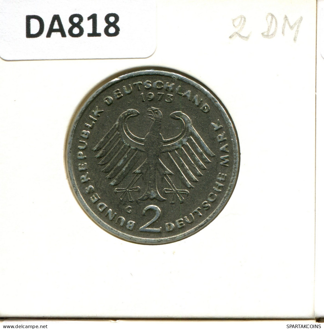 2 DM 1973 G K. ADENAUER BRD ALLEMAGNE Pièce GERMANY #DA818.F.A - 2 Mark