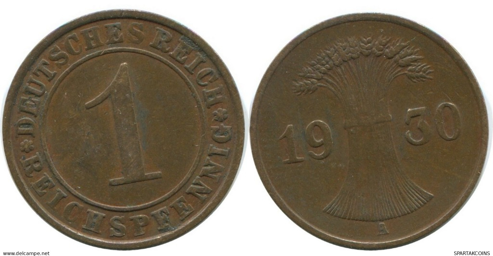 1 REICHSPFENNIG 1930 A DEUTSCHLAND Münze GERMANY #AD458.9.D.A - 1 Renten- & 1 Reichspfennig