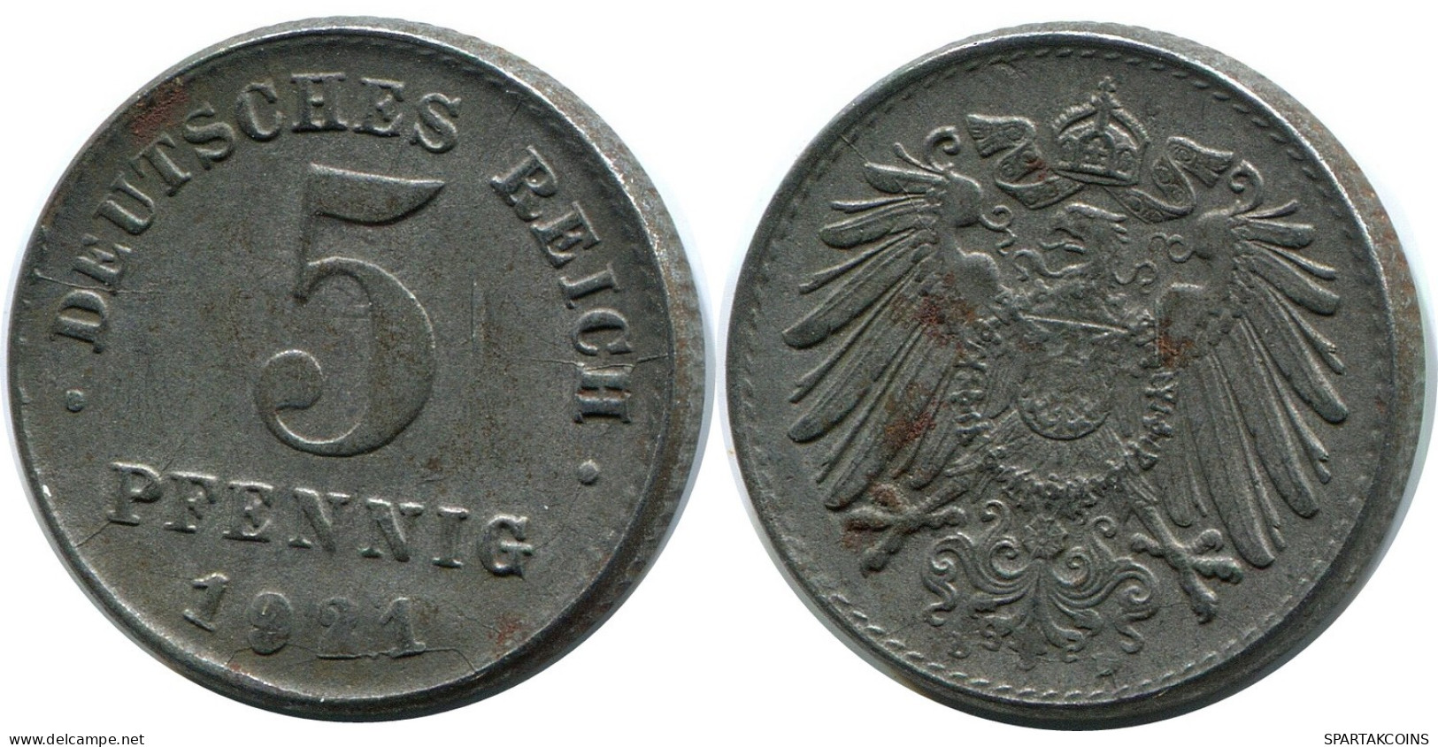 5 PFENNIG 1921 D GERMANY Coin #DB866.U.A - 5 Rentenpfennig & 5 Reichspfennig