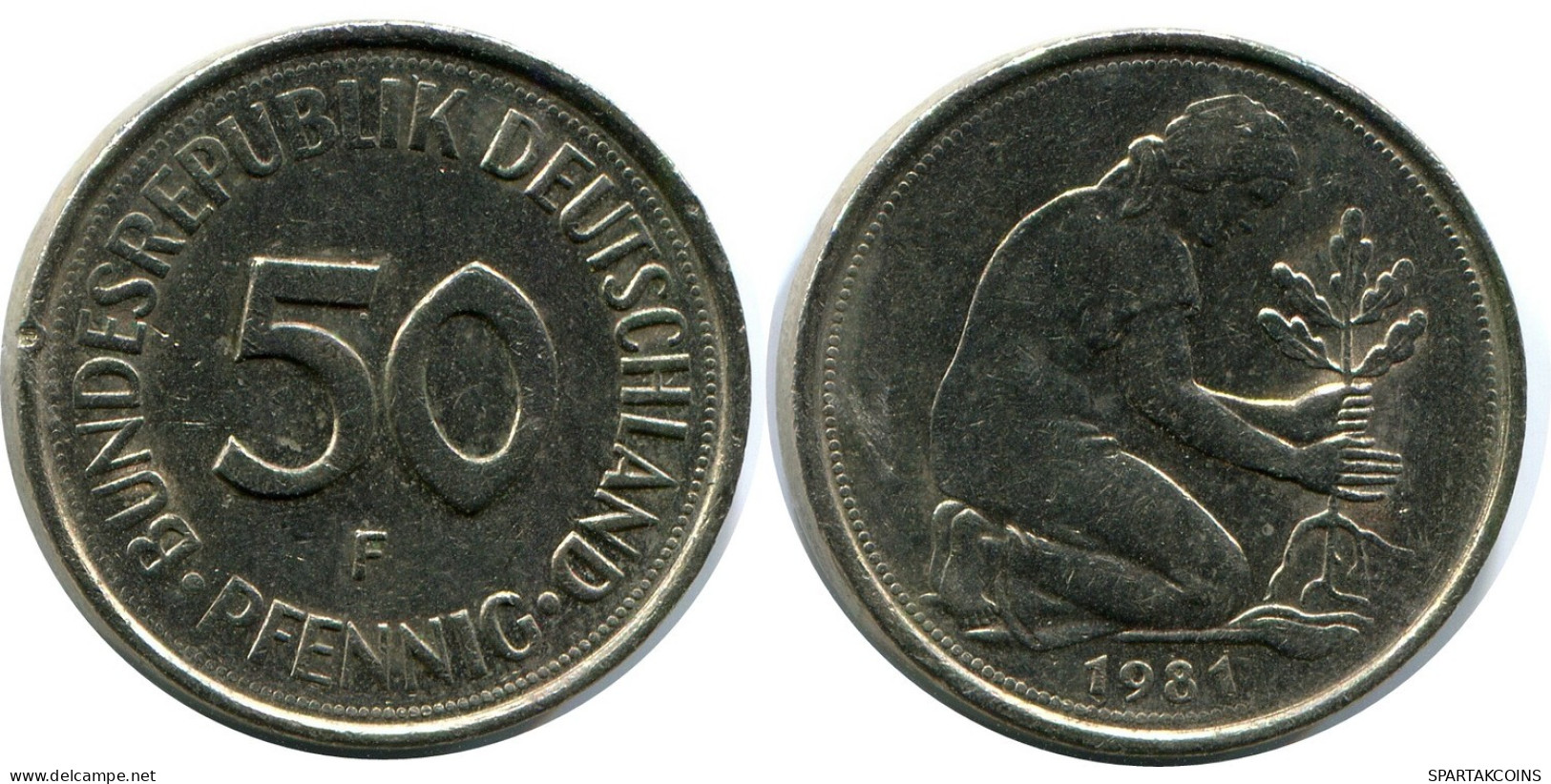 50 PFENNIG 1981 F WEST & UNIFIED GERMANY Coin #AZ448.U.A - 50 Pfennig