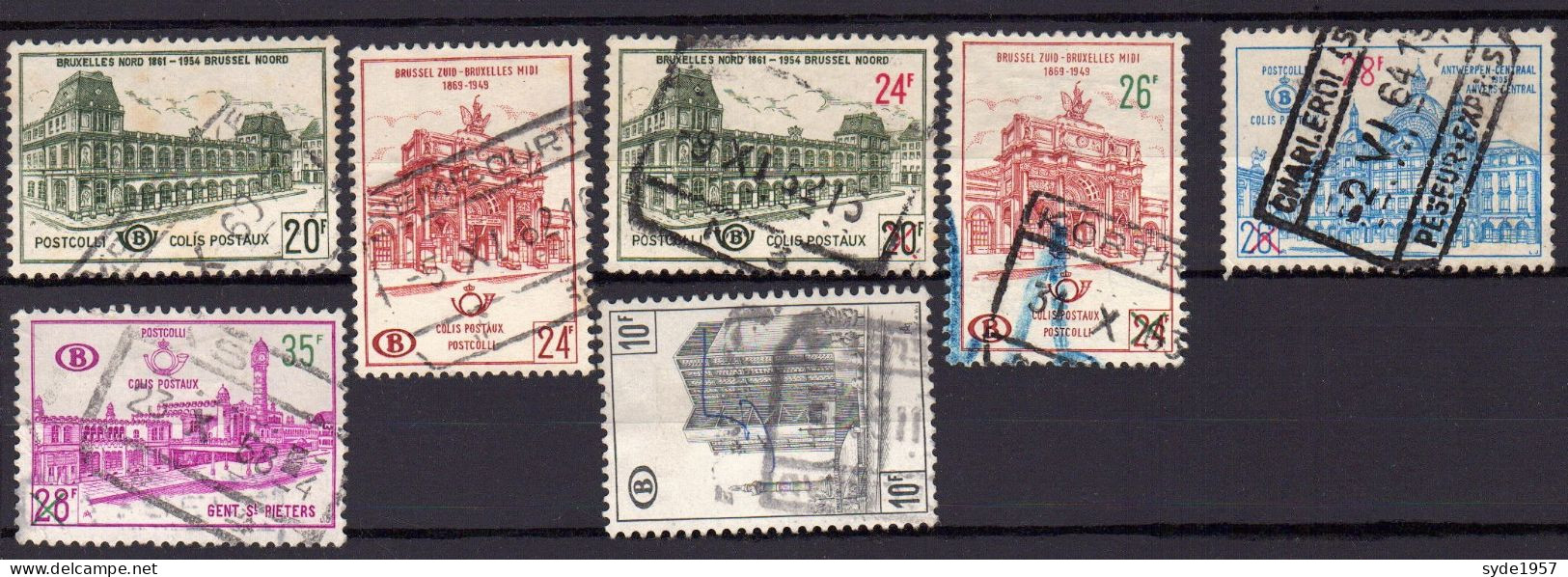 Belgique Chemin De Fer 1959-1968 COB CF366, 367, 373, 374, 375, 377, 399,  7 Timbres Oblitérés, - Gebraucht