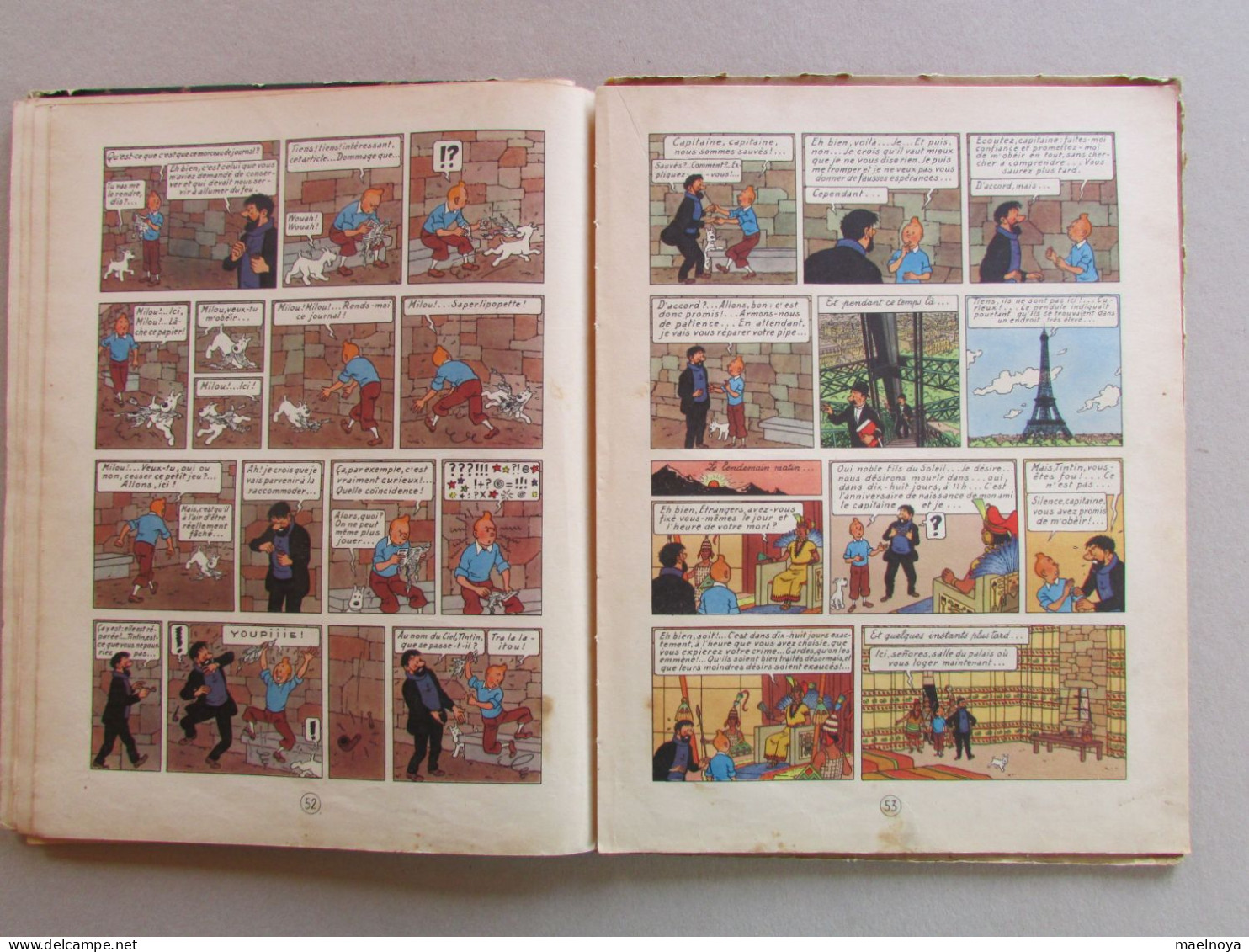 TINTIN LE TEMPLE DU SOLEIL B3 EO 1949