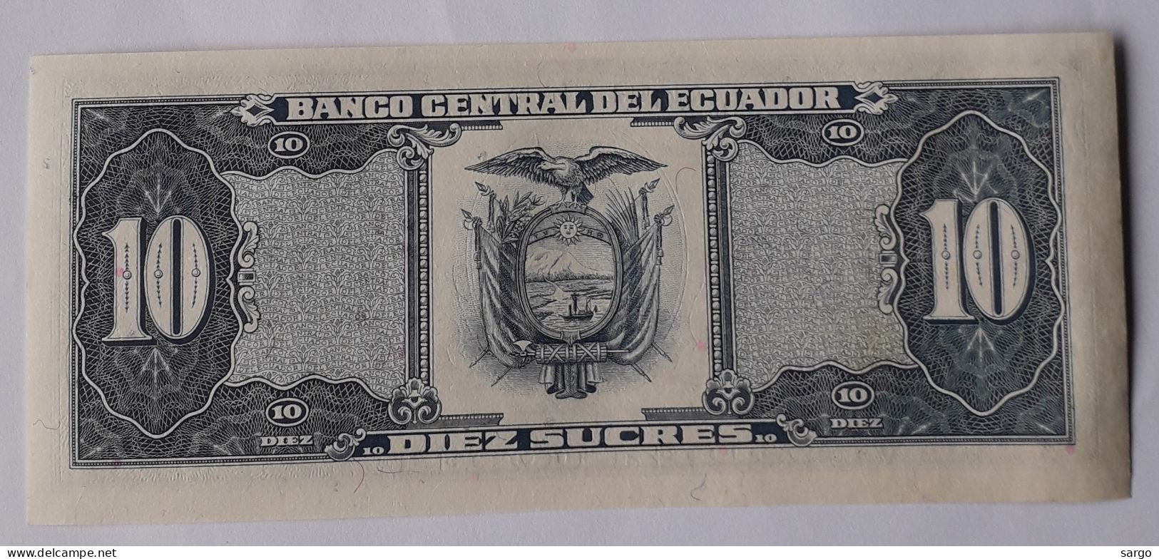 ECUADOR - 10 SUCRES  - 1986 - UNC - P 121 - BANKNOTES - PAPER MONEY - CARTAMONETA - - Ecuador