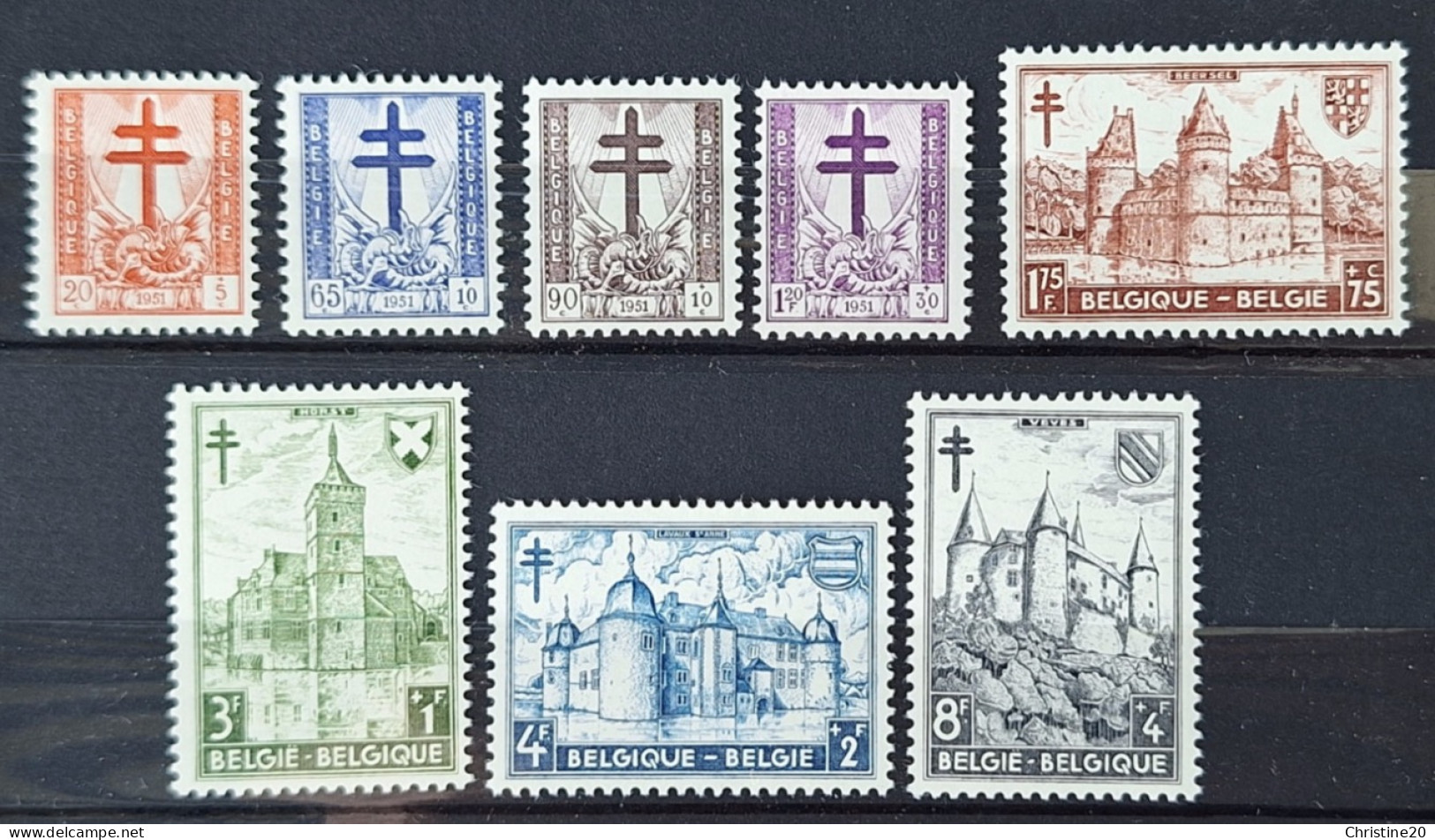 Belgique 1951 N°868/75  ** TB Cote 62€80 - Neufs