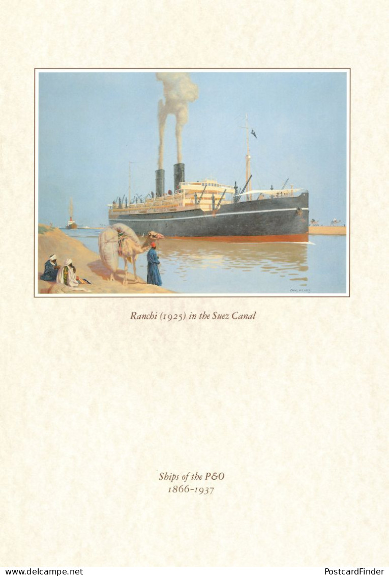 SS Arcadia Ranchi P&O Ship In Suez Canal 1999 October Painting Menu - Menus