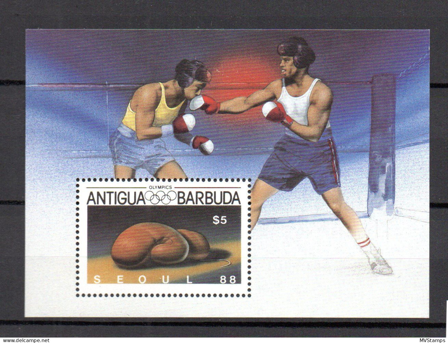 Antigua & Barbuda 1987 Sheet Olympics/Boxing Stamps (Michel Bl. 125) MNH - Antigua Y Barbuda (1981-...)