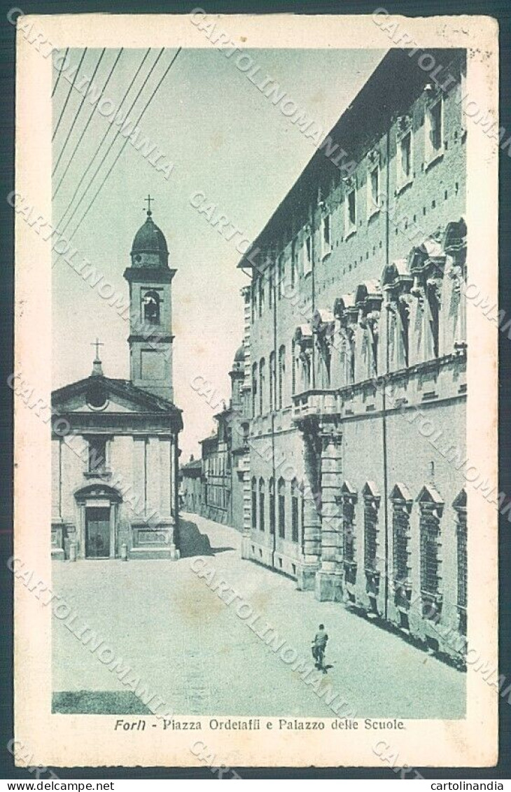 Forlì Città Chiesa Palazzo Delle Scuole PIEGA Cartolina JK2634 - Forlì