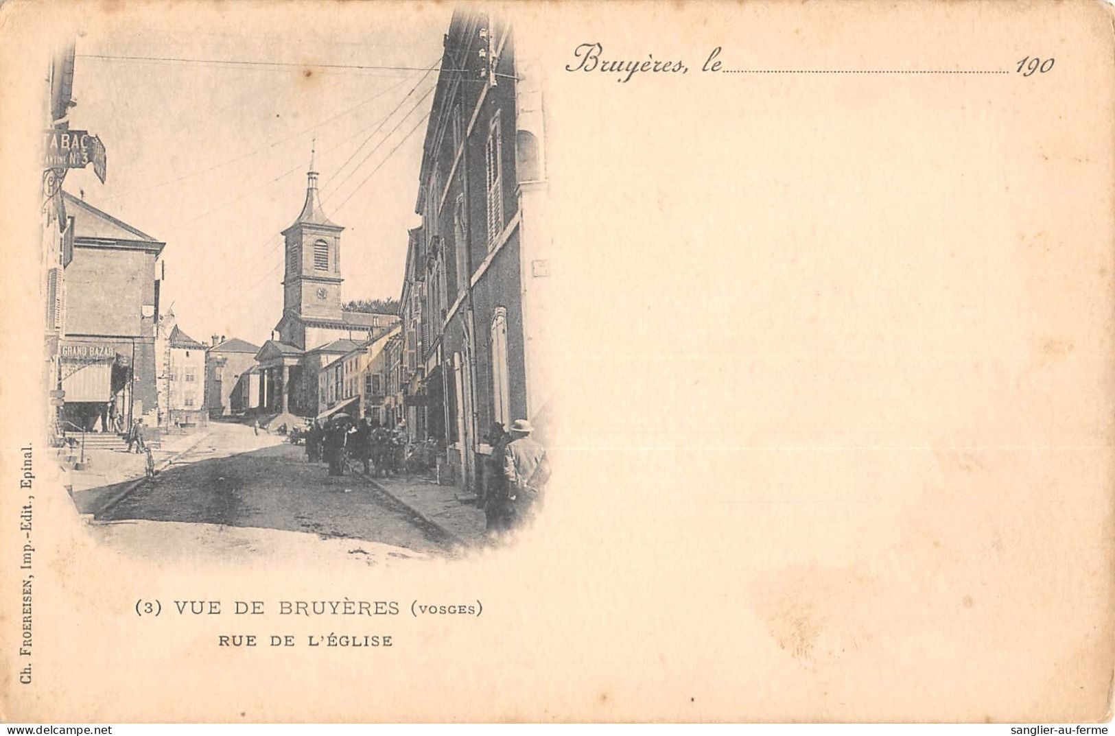 CPA 88 BRUYERES / VUE DE BRUYERES / RUE DE L'EGLISE - Bruyeres