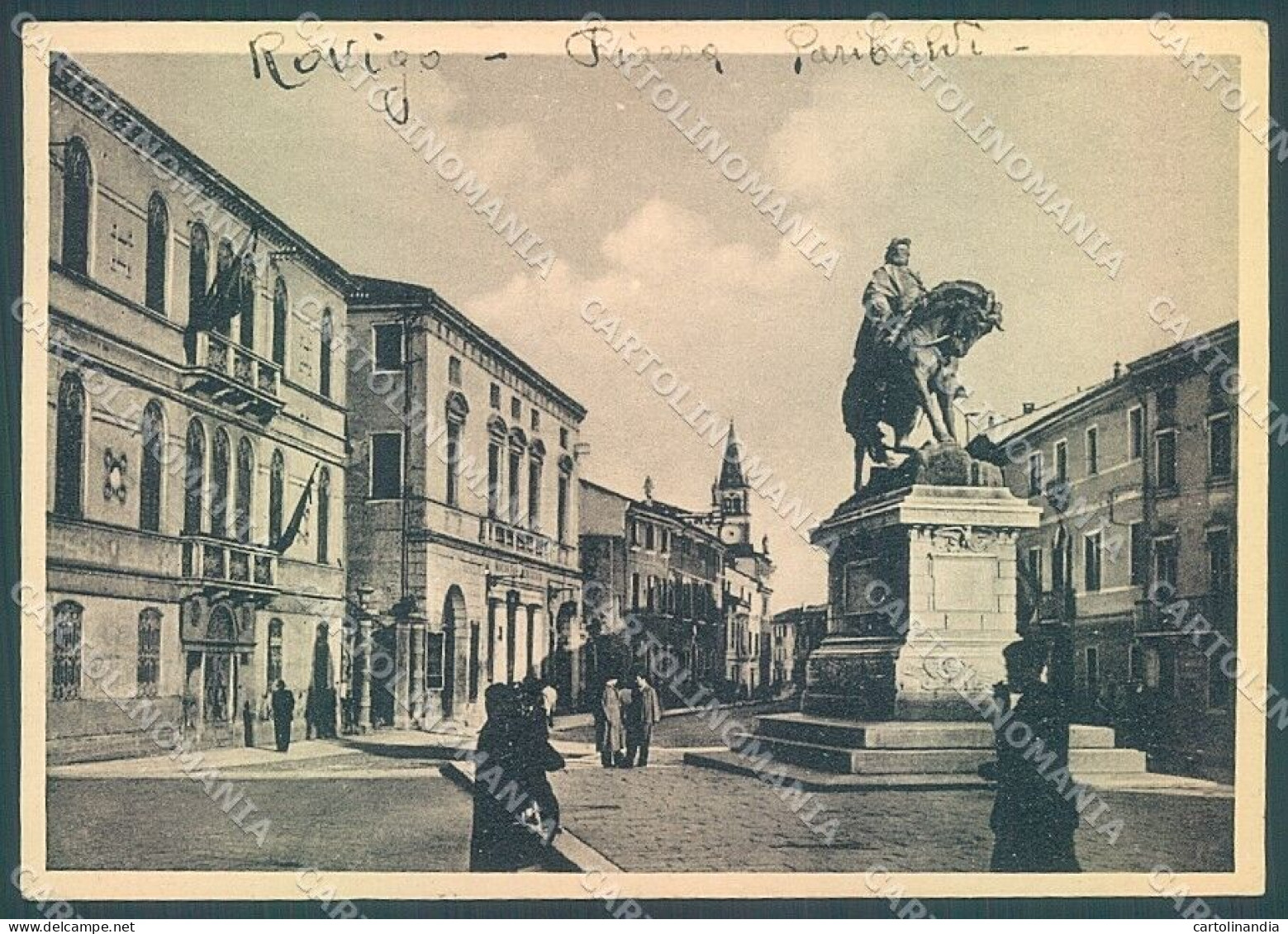 Rovigo Città Piazza Monumento Garibaldi FG Cartolina JK3444 - Rovigo