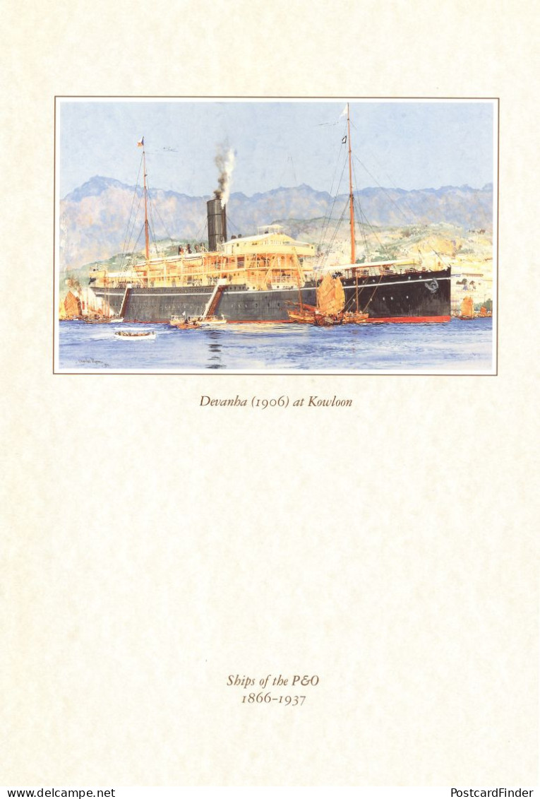 Devanha Ship At Kowloon In 1906 P&O SS Arcadia March 2000 Menu - Menus