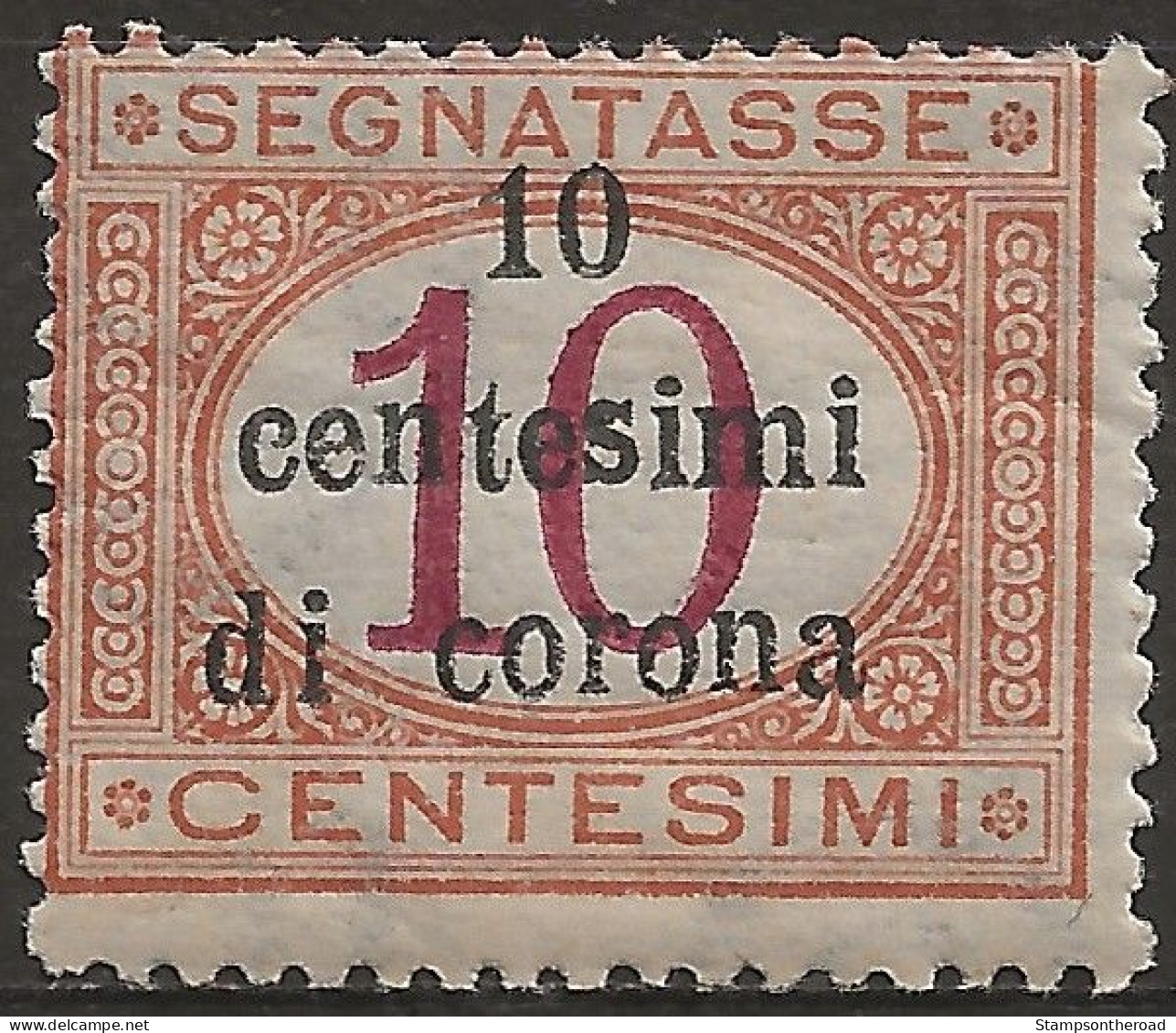 TRTTSx2N,1919 Terre Redente - Trento E Trieste, Sassone Nr. 2, Segnatasse Nuovo Senza Linguella **/ - Trente & Trieste