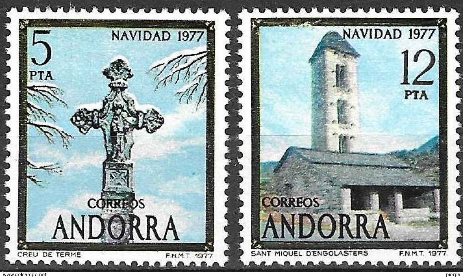ANDORRA SPAGNOLA - 1977 - NATALE - SERIE 2 VALORI - NUOVA MNH** (YVERT 102\3 - MICHEL 109\10) - Nuevos
