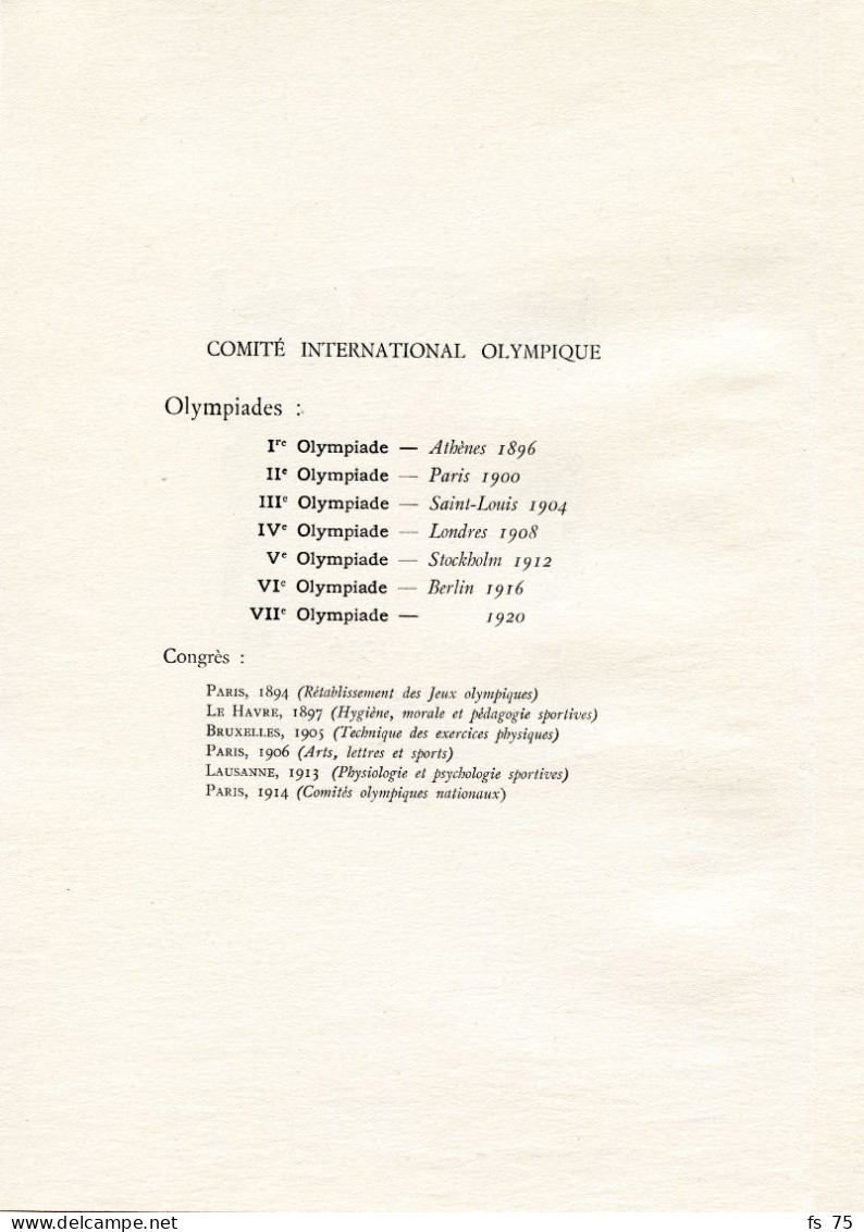 PROGRAMME - JEUX OLYMPIQUES - PROGRAMME DU XXEME ANNIVERSAIRE - 1894 / 1914 - STERN PARIS - Programs