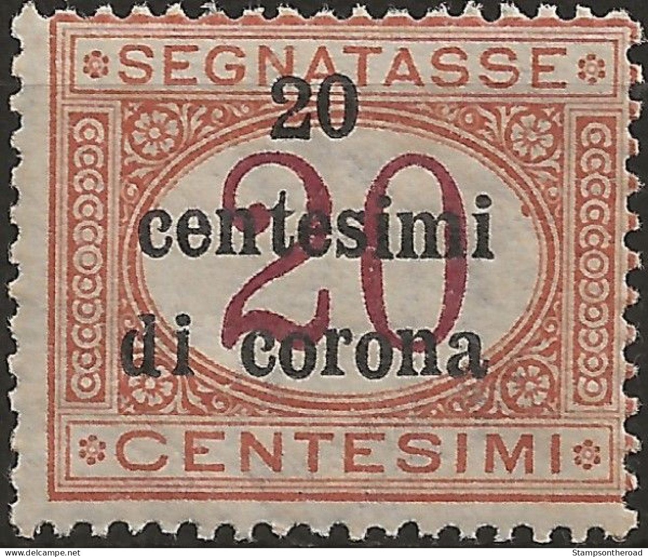TRTTSx3N,1919 Terre Redente - Trento E Trieste, Sassone Nr. 3, Segnatasse Nuovo Senza Linguella **/ - Trente & Trieste