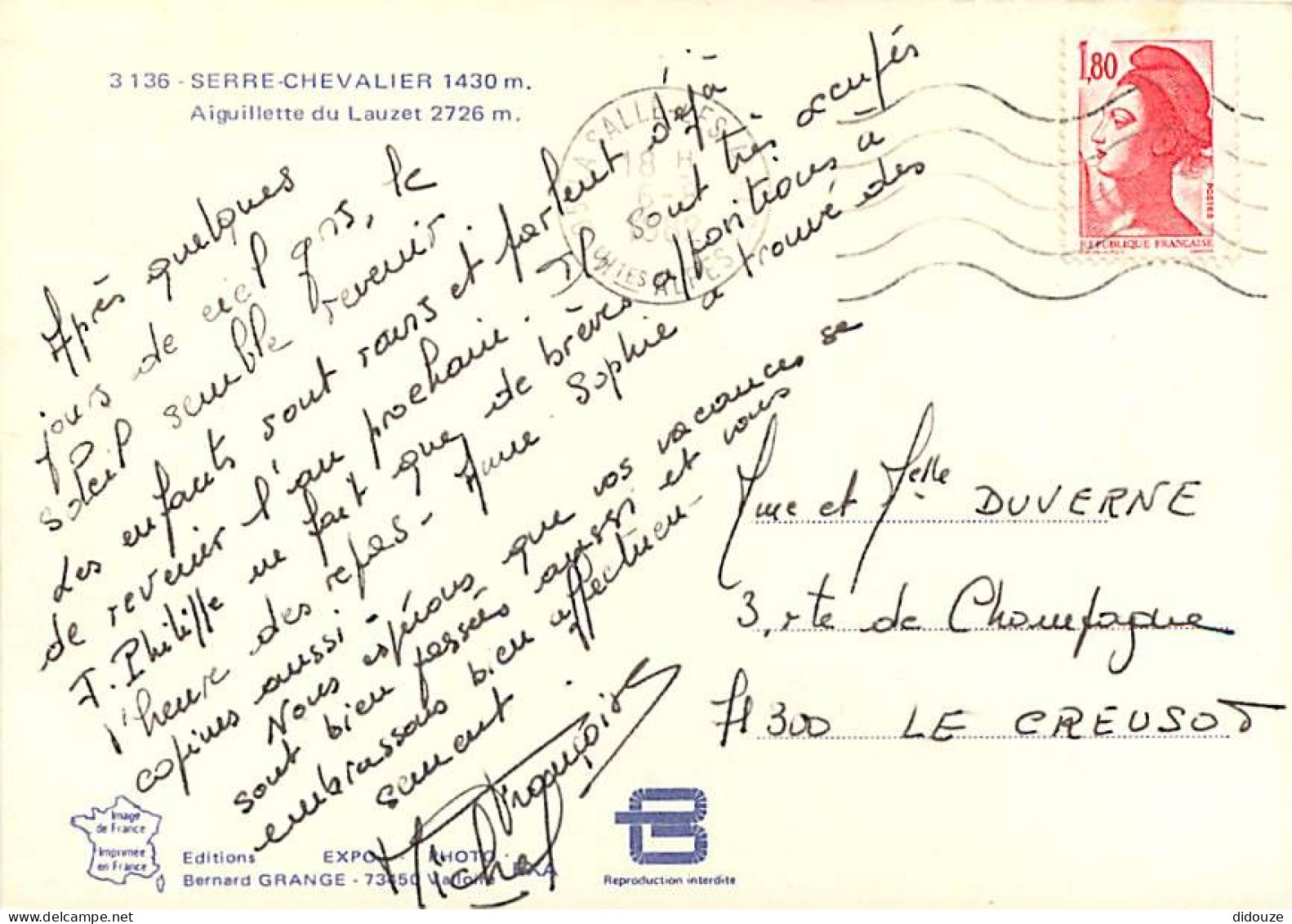 05 - Serre Chevalier - Aiguillette Du Lauzet 2726 M. - CPM - Voir Scans Recto-Verso - Serre Chevalier
