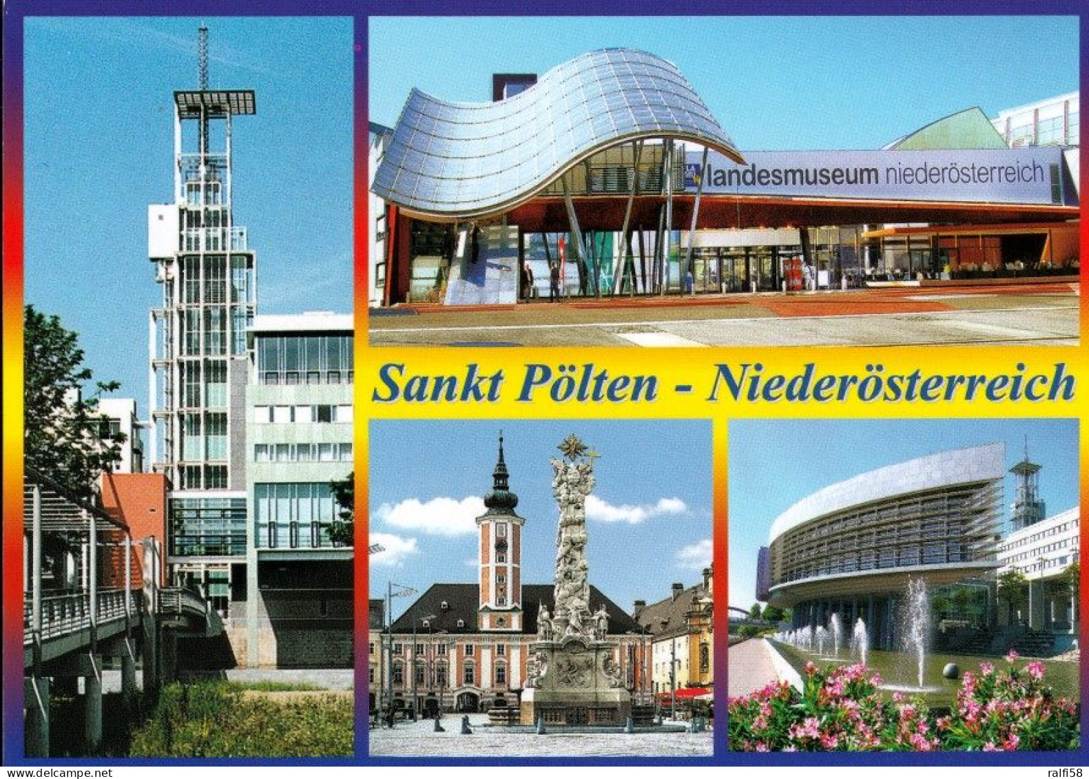 1 AK Österreich * St. Pölten Mit Dem Klangturm, Dem Landesmuseum, Dem Rathaus Das Wahrzeichen Der Stadt Und Dem Landhaus - St. Pölten