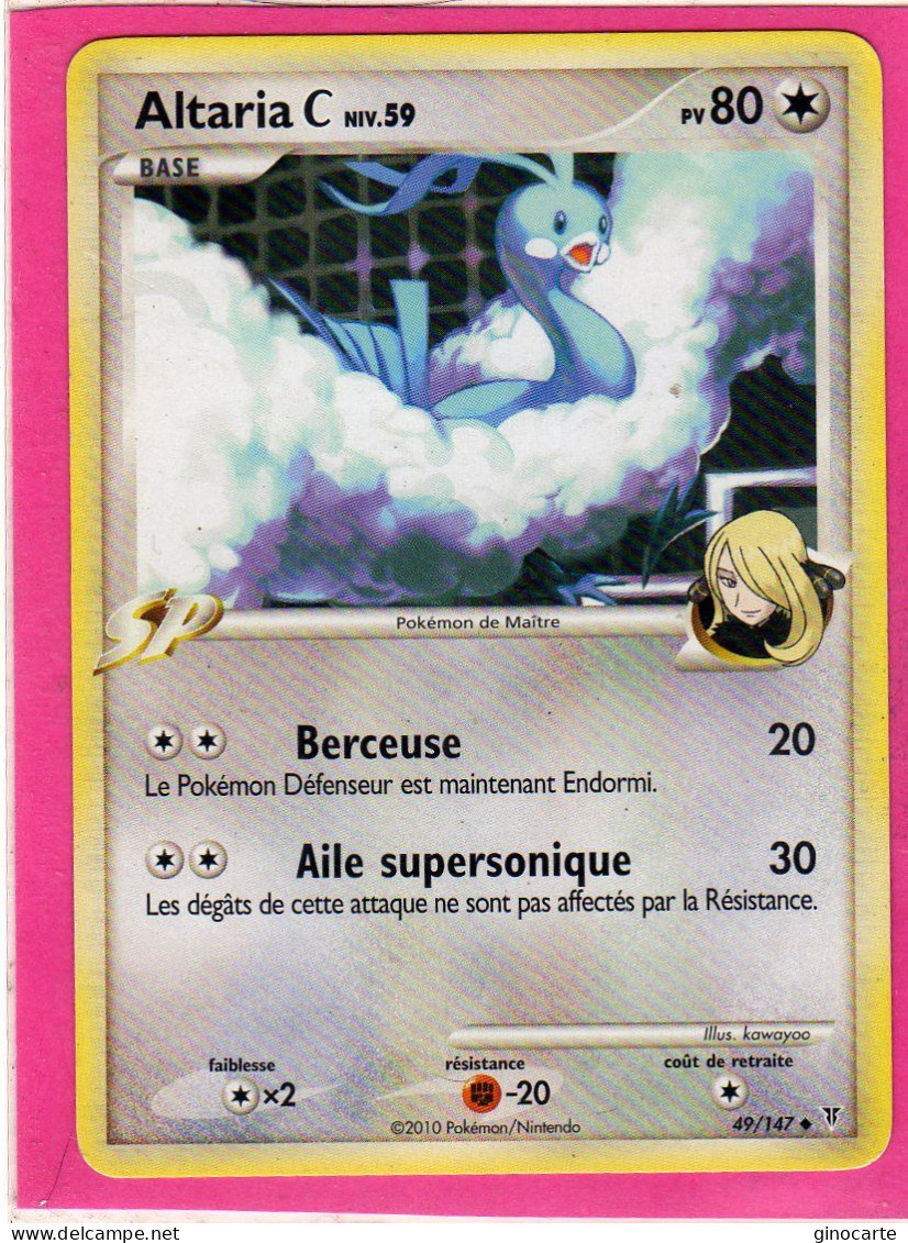 Carte Pokemon Francaise 2010 Platine Vainqueur Suppreme 49/147 Altaria C 80pv Bon Etat - Platin