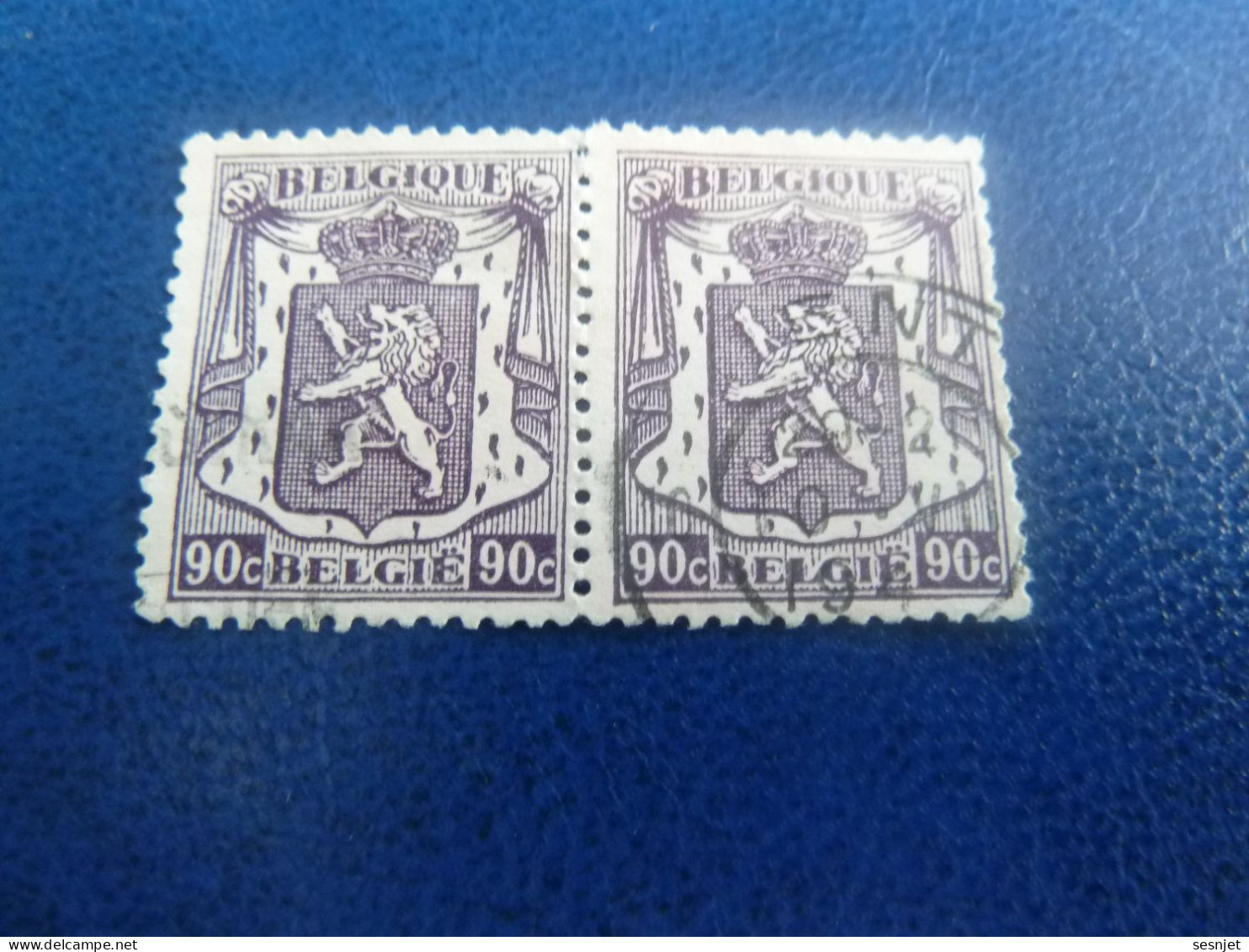 Belgique - Armoirie - Lion - 90c. - Violet - Double Oblitérés - Année 1940 - - Gebraucht