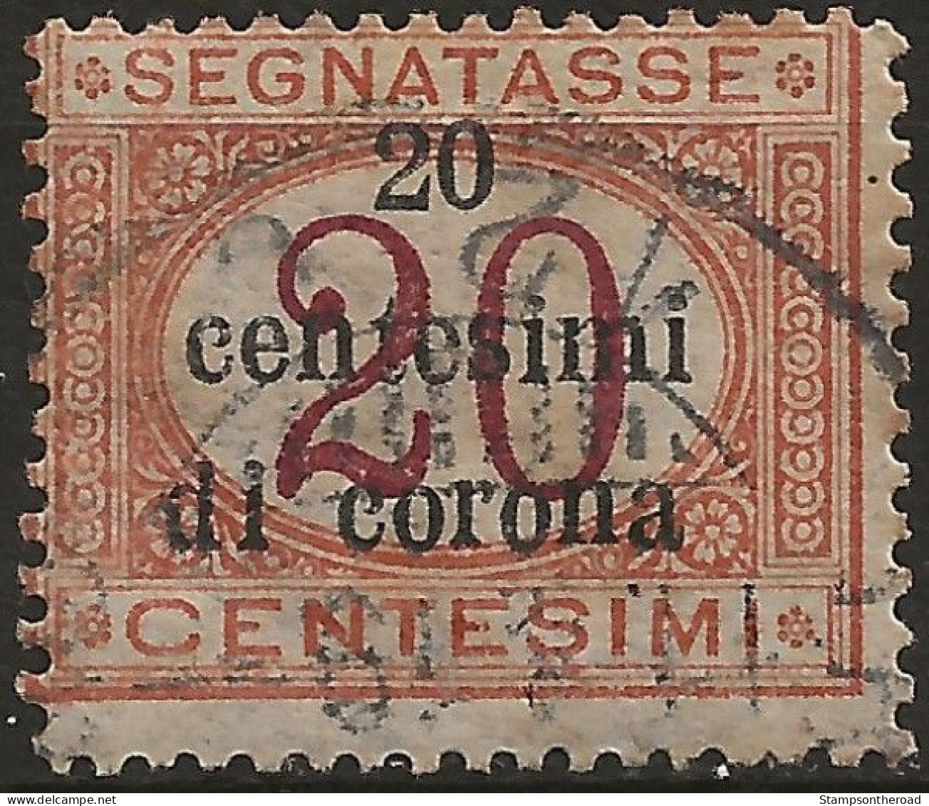 TRTTSx3U1,1919 Terre Redente - Trento E Trieste, Sassone Nr. 3, Segnatasse Usato Per Posta °/ - Trente & Trieste