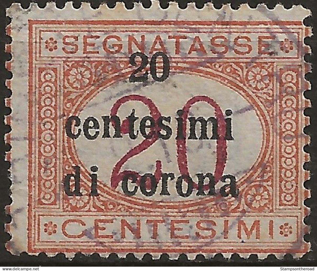 TRTTSx3U2,1919 Terre Redente - Trento E Trieste, Sassone Nr. 3, Segnatasse Usato Per Posta °/ - Trentino & Triest