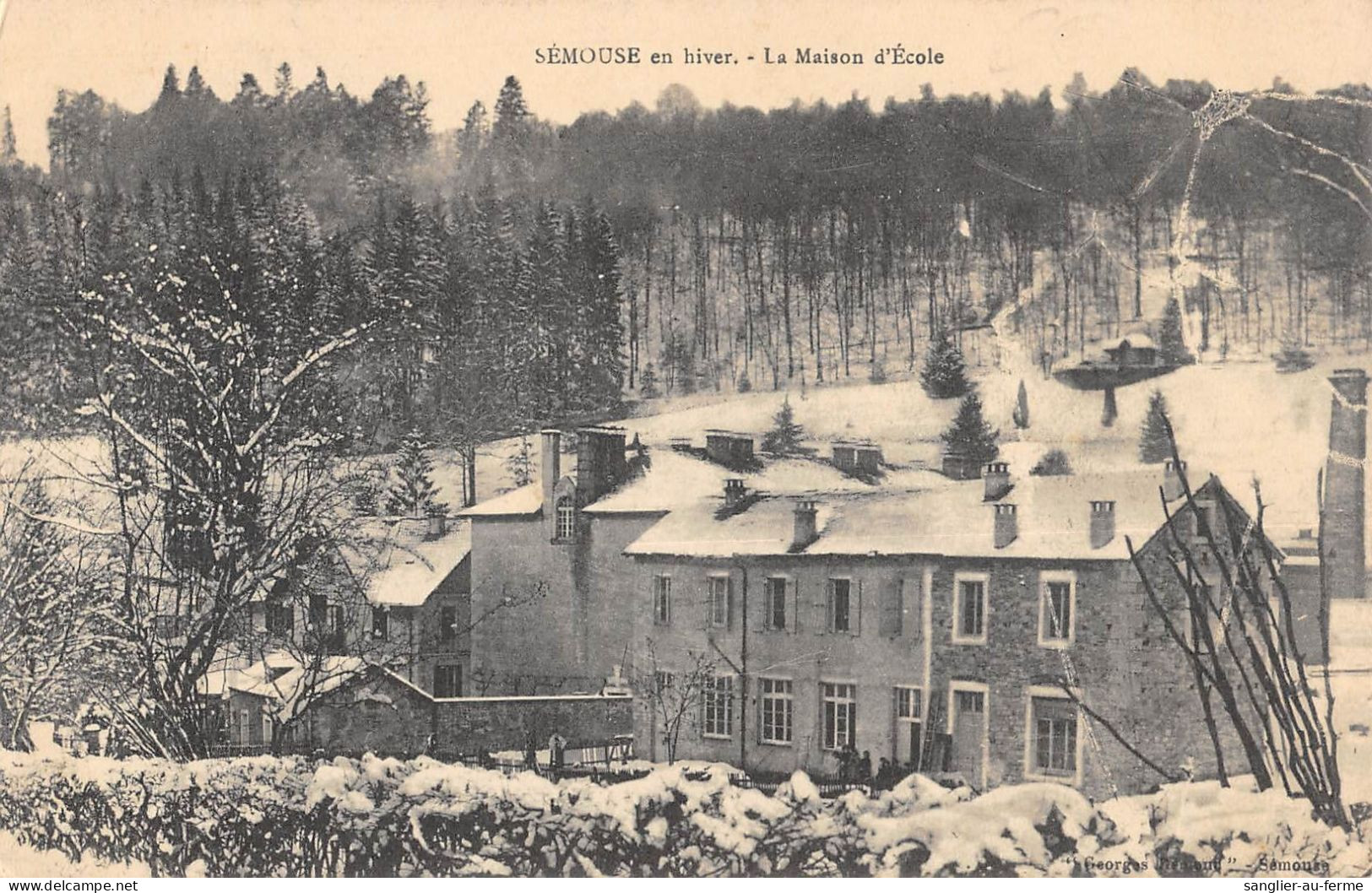 CPA 88 RUAUX SEMOUSE / SEMOUSE EN HIVER / LA MAISON D'ECOLE / Cpa Rare - Andere & Zonder Classificatie