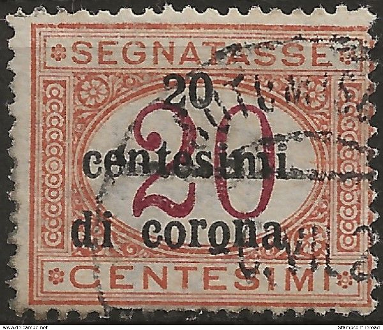 TRTTSx3U5,1919 Terre Redente - Trento E Trieste, Sassone Nr. 3, Segnatasse Usato Per Posta °/ - Trentino & Triest