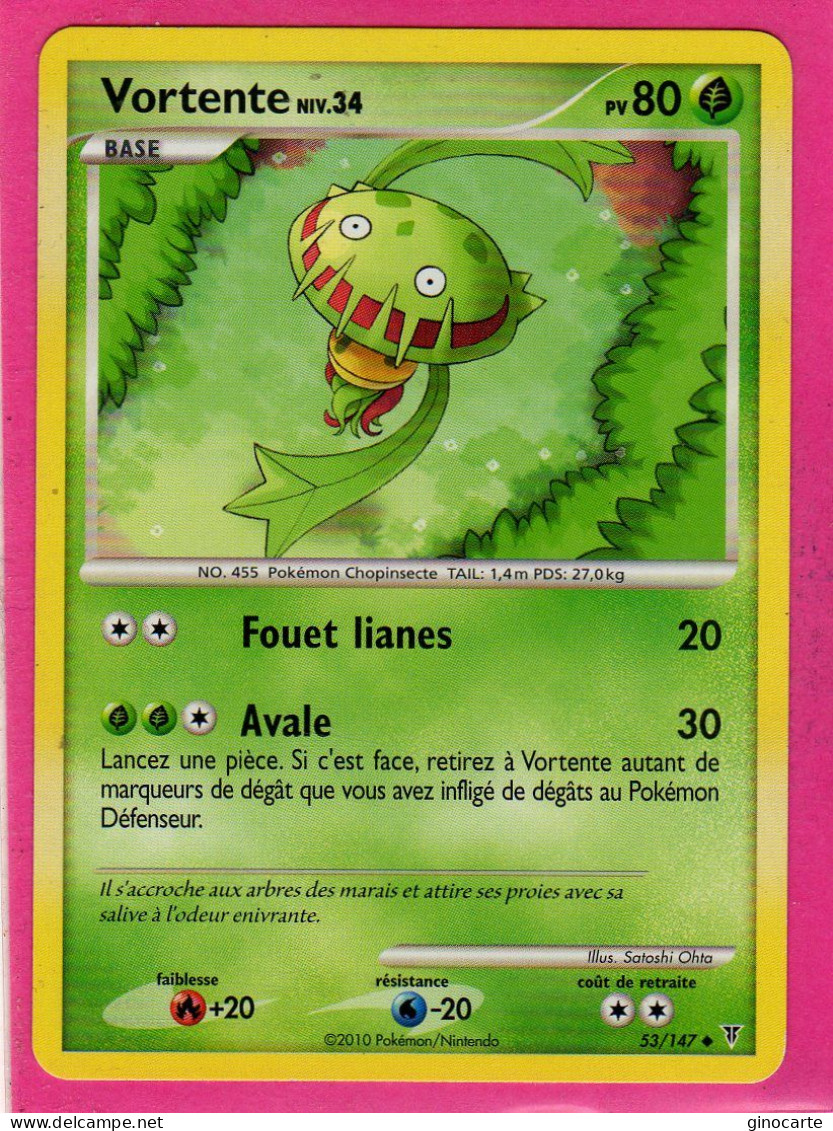 Carte Pokemon Francaise 2010 Platine Vainqueur Suppreme 53/147 Vortente 80pv Bon Etat - Platine