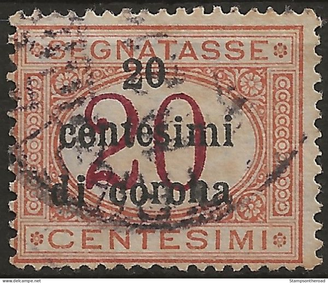 TRTTSx3U6,1919 Terre Redente - Trento E Trieste, Sassone Nr. 3, Segnatasse Usato Per Posta °/ - Trentino & Triest